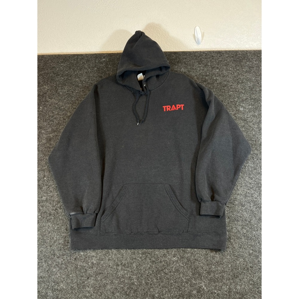 Vintage 90s Trapt Band Hoodie Black Red Graphic Mens Size XL Lee Sweatshirt